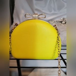 Beautiful Yellow minaudiere clutch!